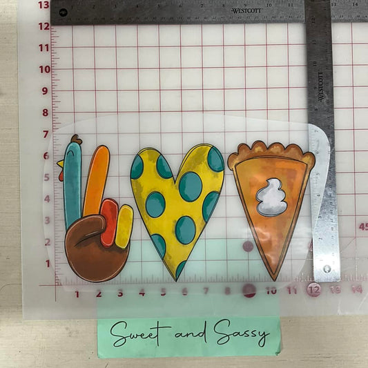 Peace Love and Pie DTF Transfer Design