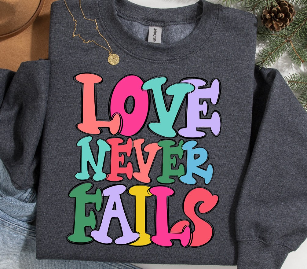 Love Never Fails DTF Transfer Designs