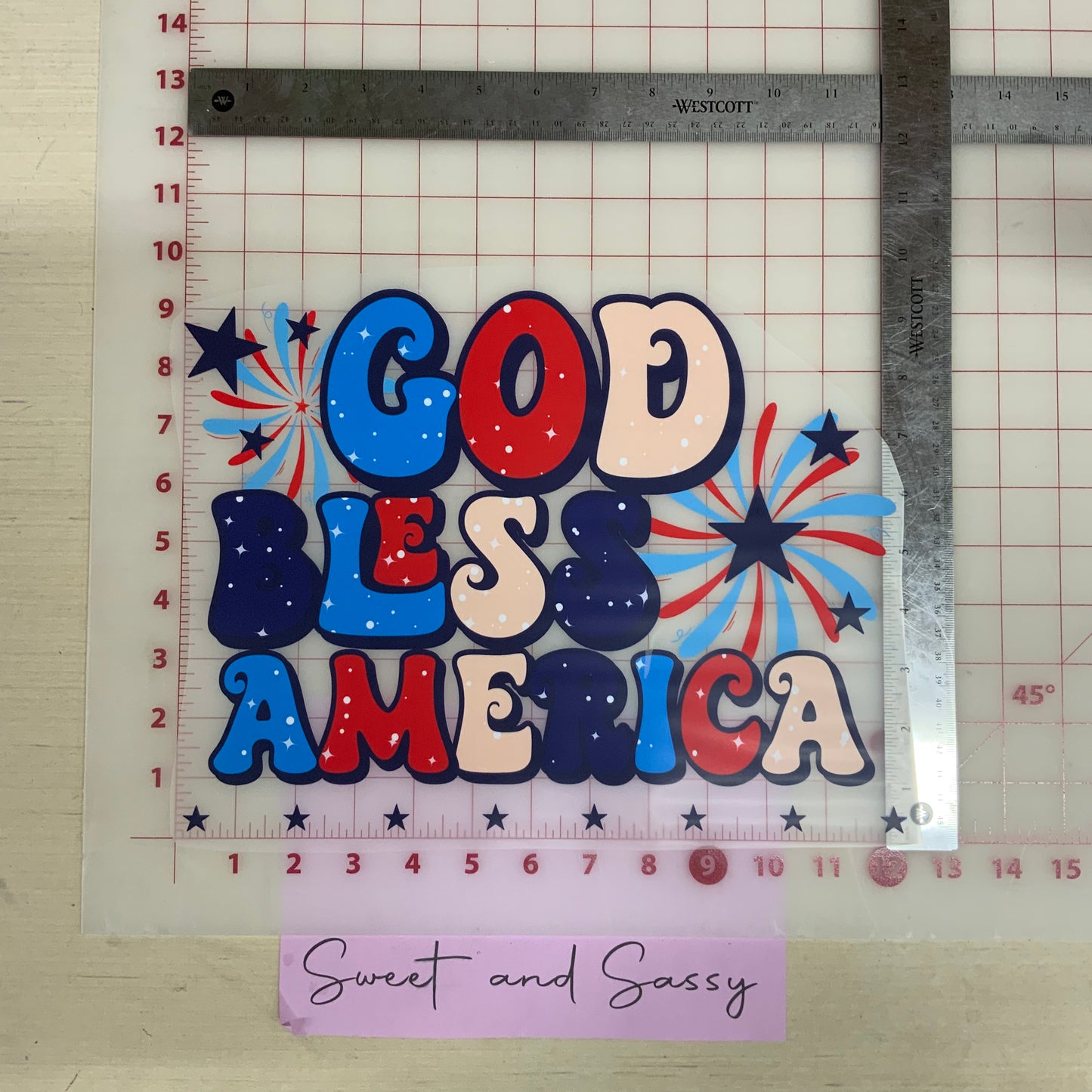 God bless America firework DTF Transfer Design