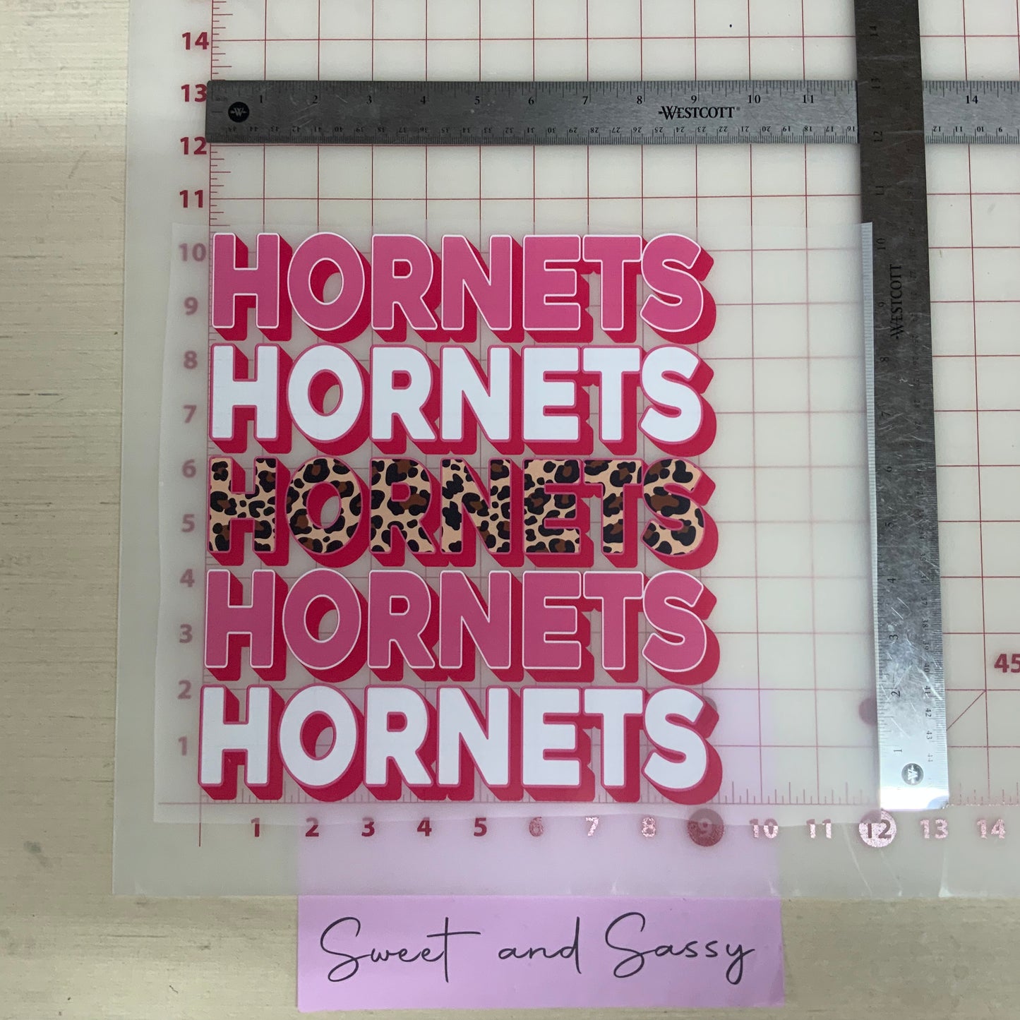 Hornets Pink DTF Transfer