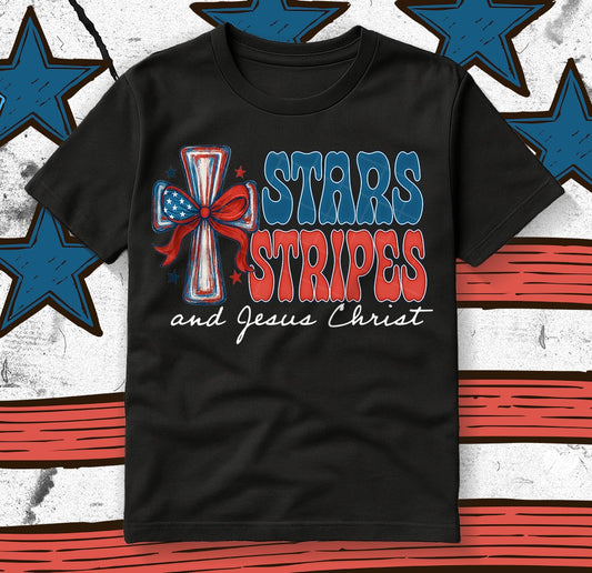 Stars Stripes and Jesus Christ DTF Transfer Design KPI