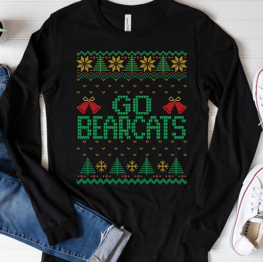 GO Bearcats Christmas DTF Transfer Design