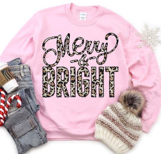 Merry and Bright Leopard DTF Transfer Design