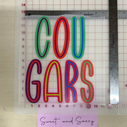 Cougars Brights DTF Transfer