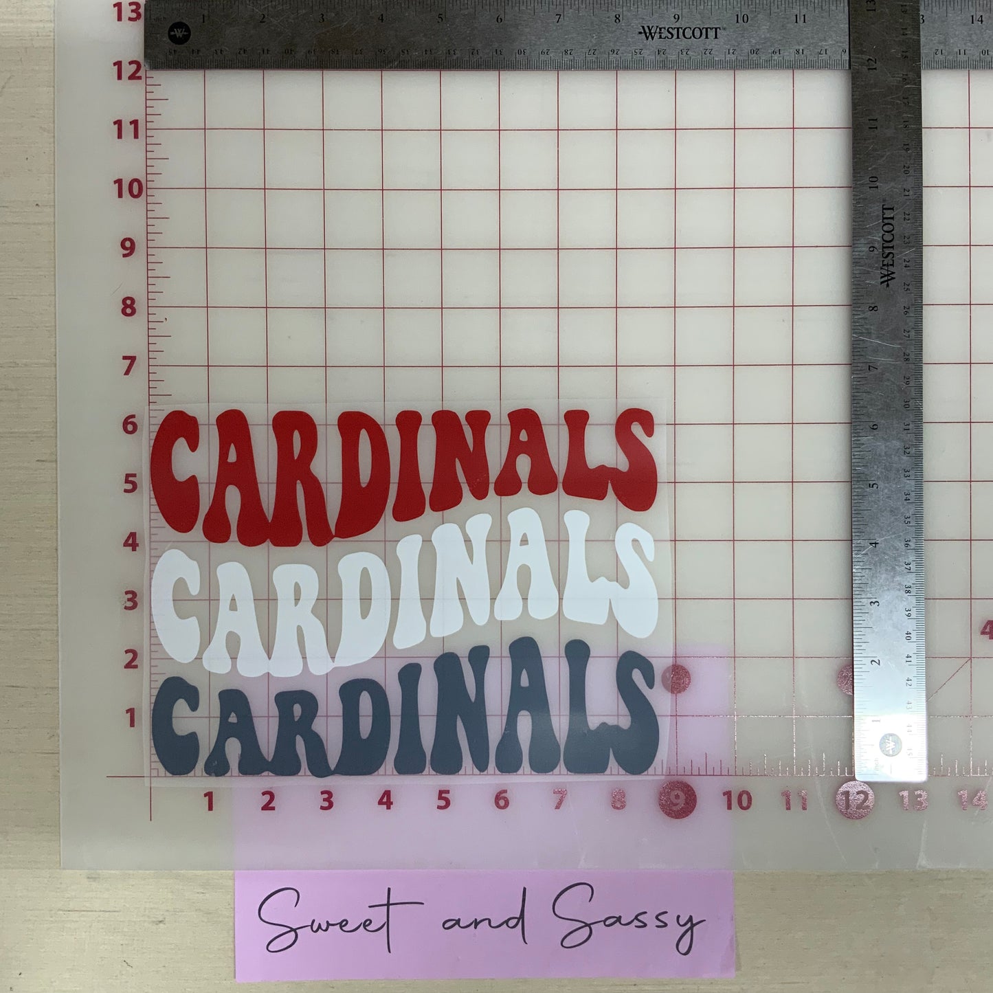 Cardinals red white and blue DTF Transfer