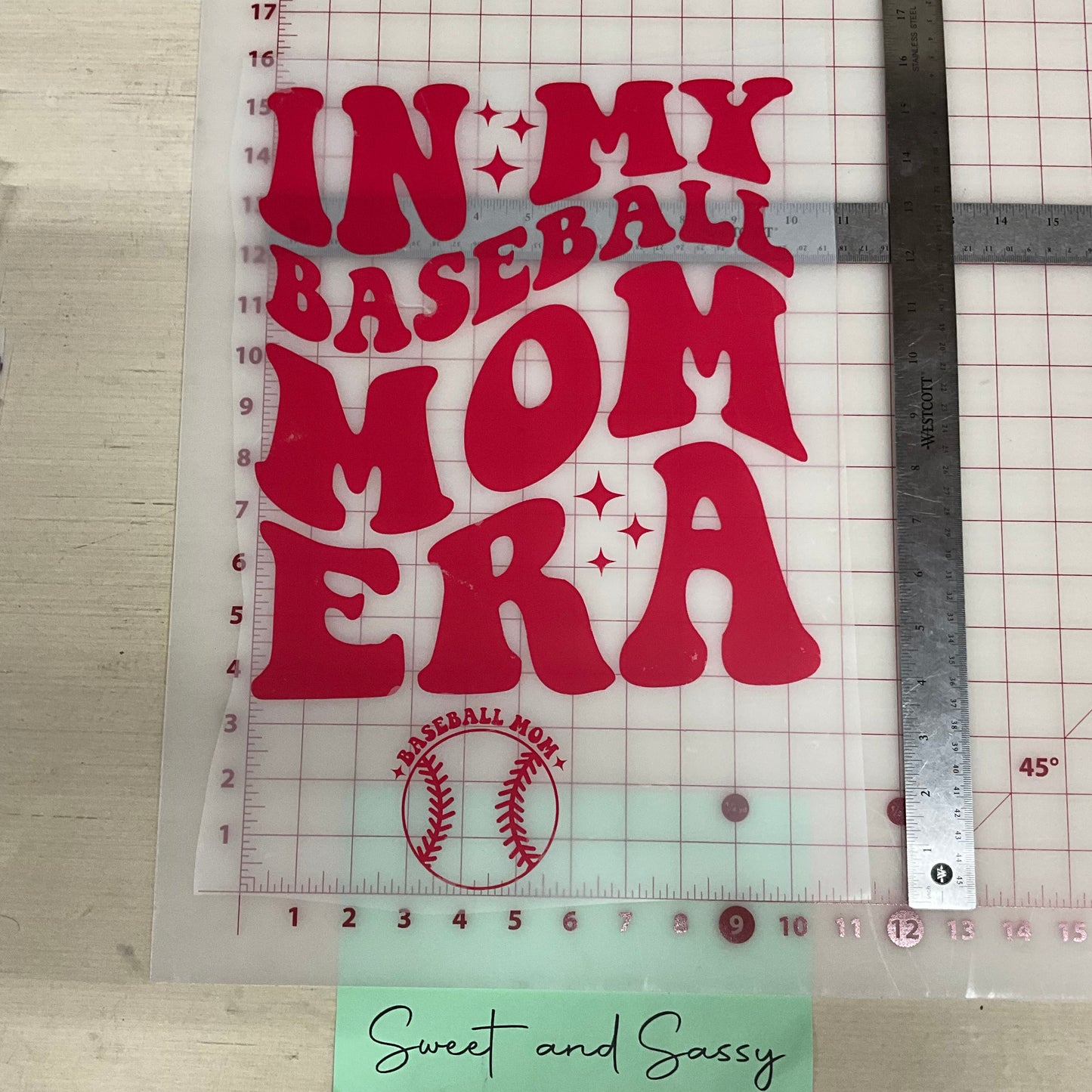 In my Baseball Mom Era DTF Transfer Design