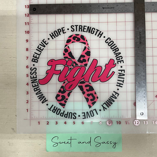 Fight Ribbon DTF Transfer Design