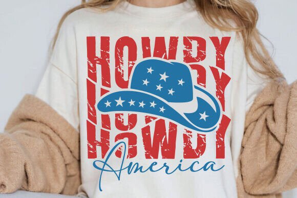 4th of July Howdy America DTF Transfer Design CF