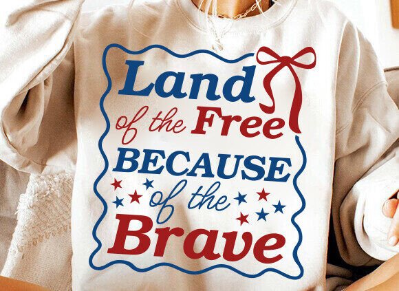 4th of July Land of the Free DTF Transfer Design CF