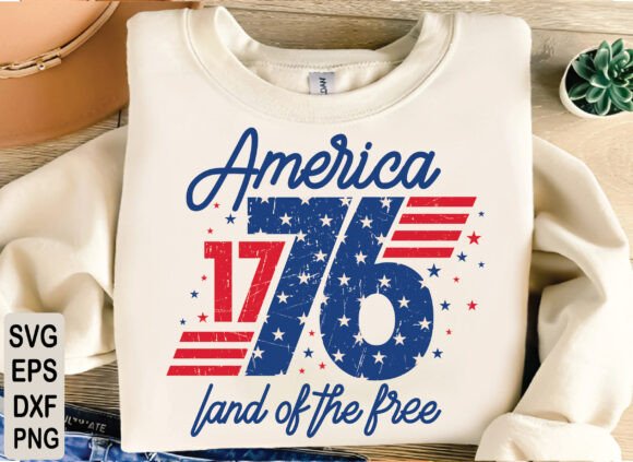 America 1776 Land of the Free DTF Transfer Design CF