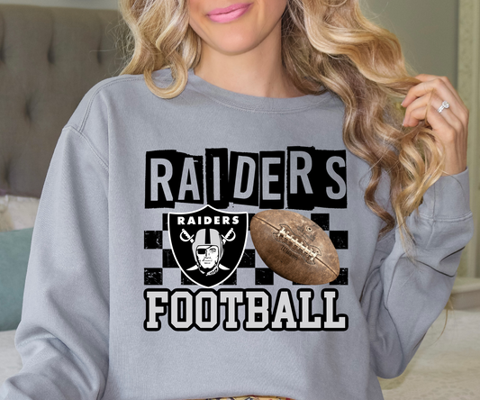 Raiders checkered football DTF Transfer