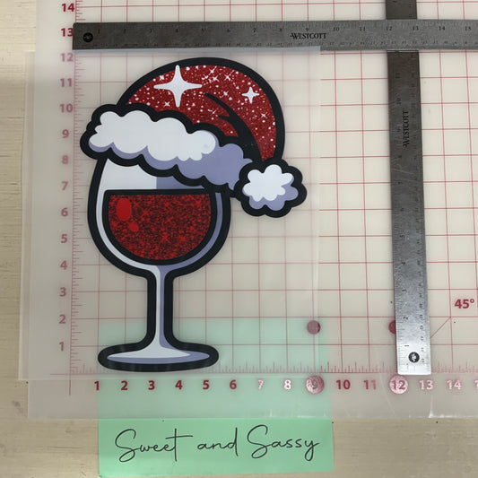 Santa Wine DTF Transfer Design