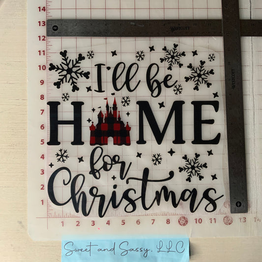 I’ll be Home for Christmas, castle DTF Transfer Design