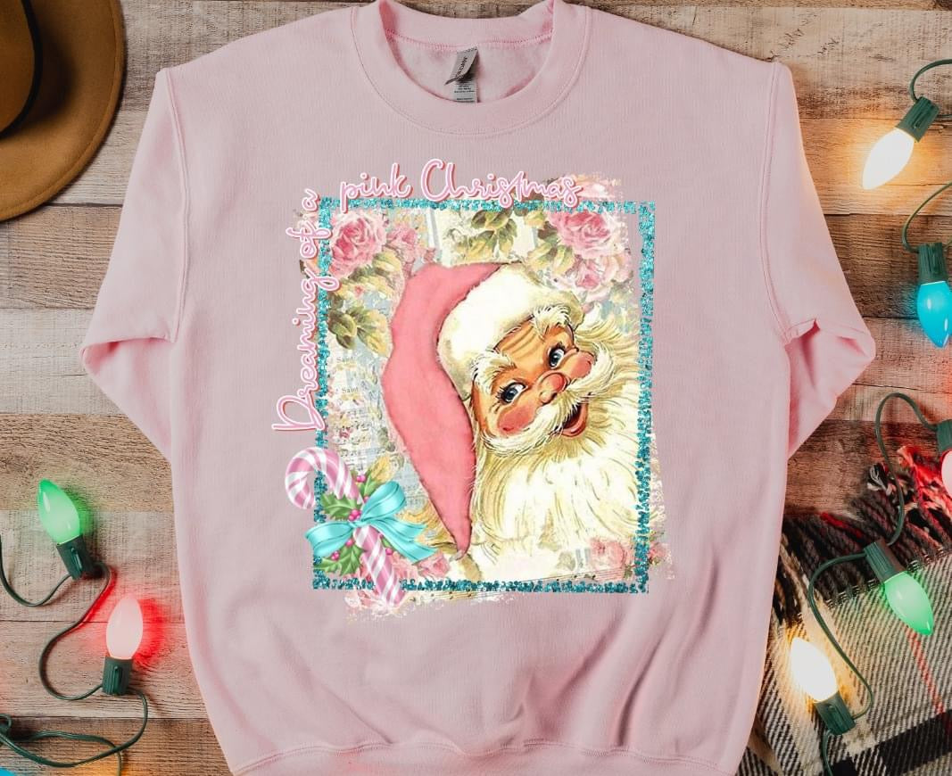 Dreaming of a pink Christmas DTF Transfer Design