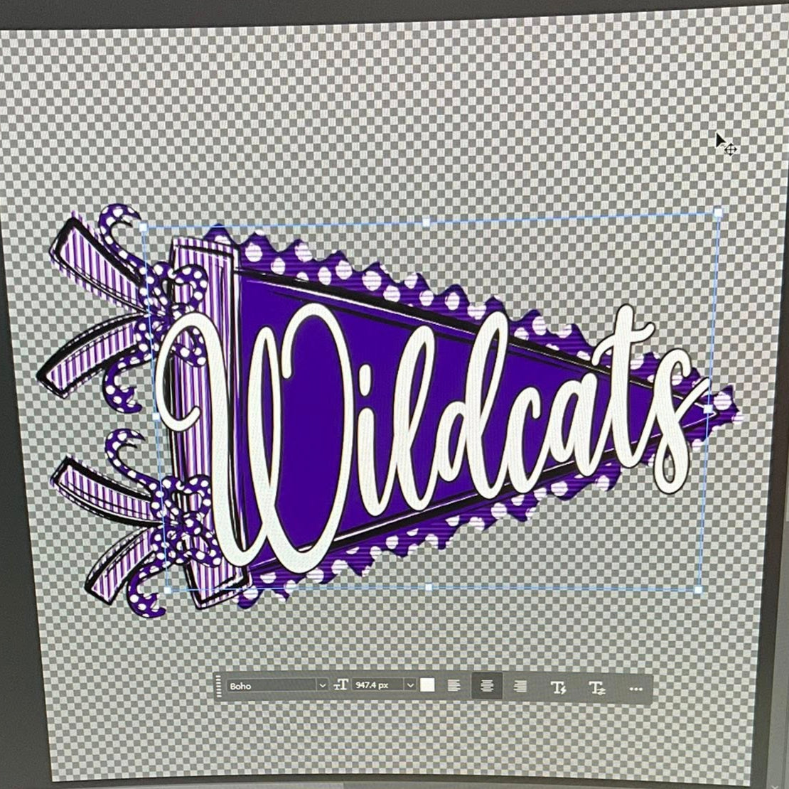 Prepster Pennant School Mascot DTF Transfer Design