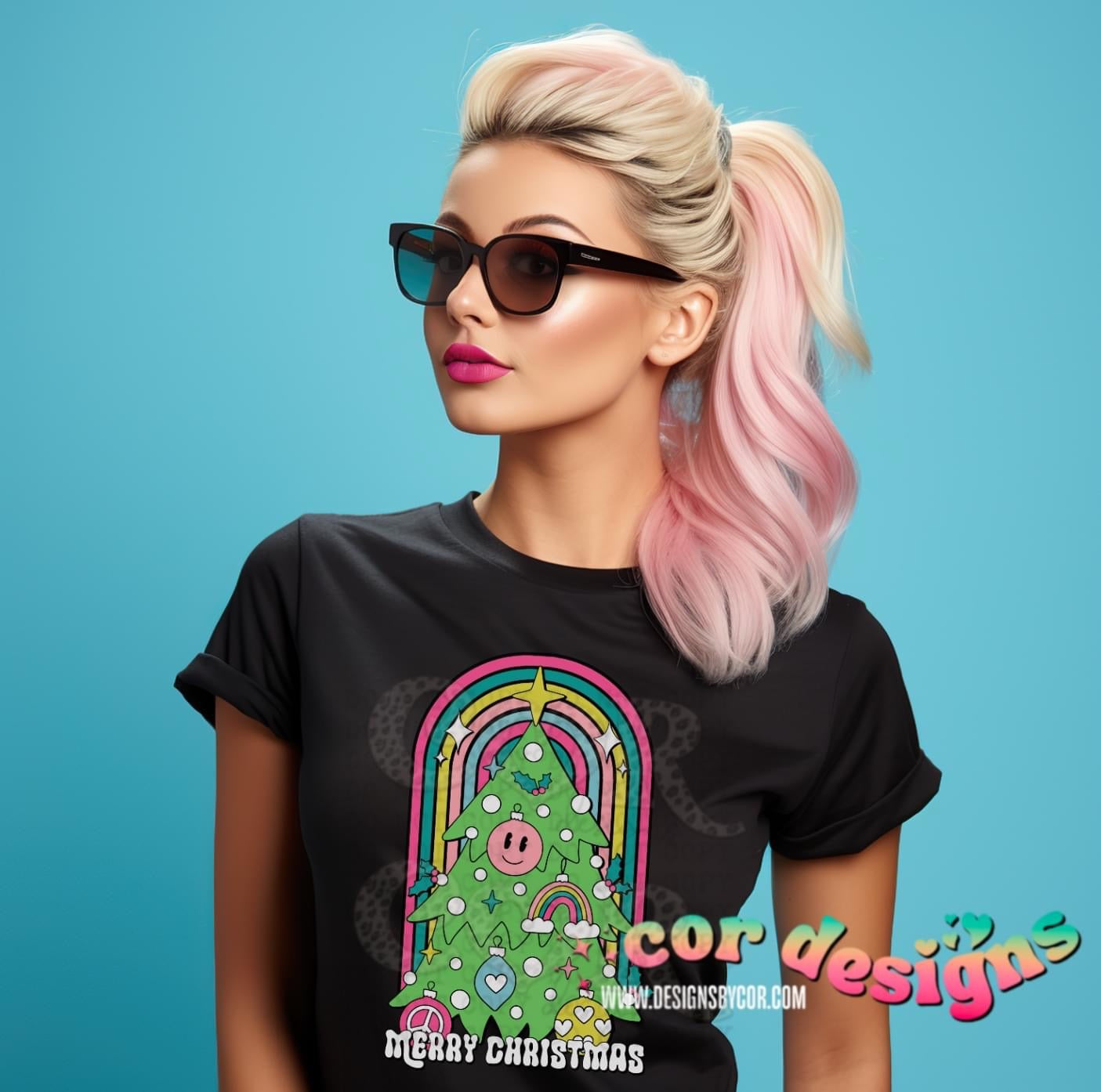 Groovy Christmas Tree DTF Transfer Design