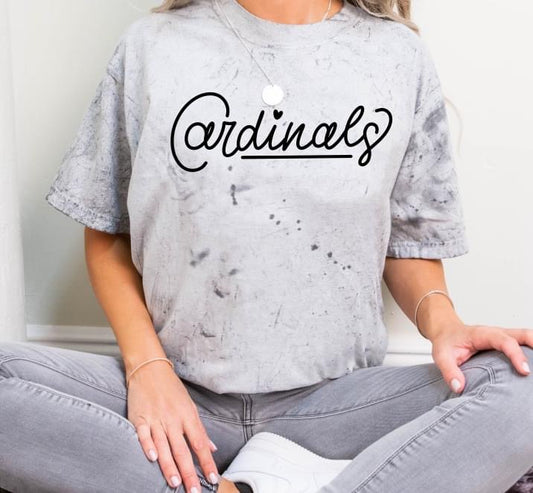 Cardinals Cursive DTF Transfer Design