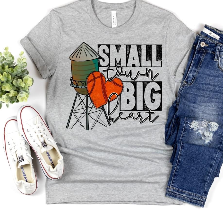 Small town, Big heart, basketball DTF Transfer Design