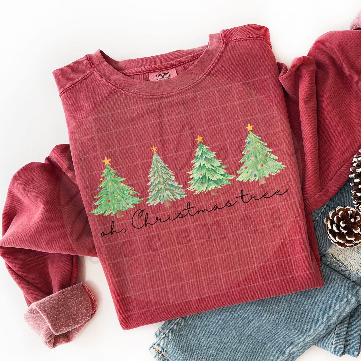 Oh Christmas Tree four trees DTF Transfer Design