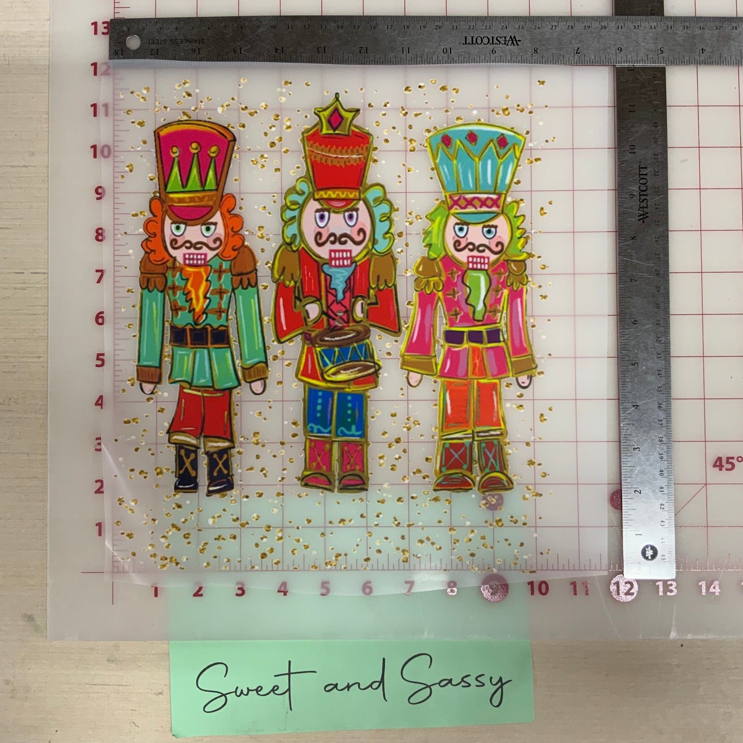 Nutcrackers Gold DTF Transfer Design