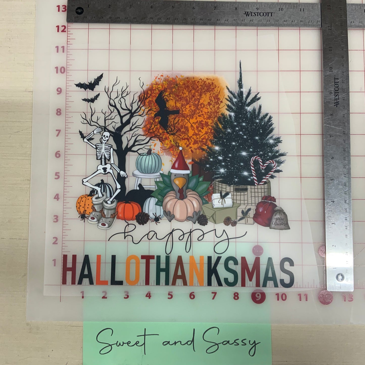 Happy HalloThanksMas DTF Transfer Design
