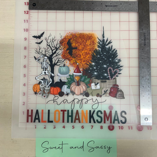 Happy HalloThanksMas DTF Transfer Design