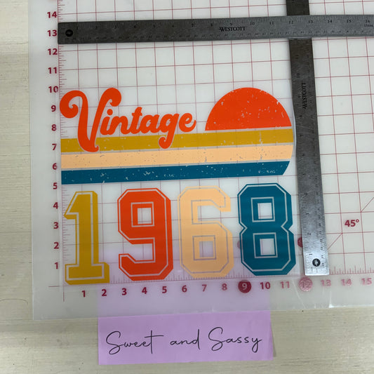 Vintage 1968 DTF Transfer Design