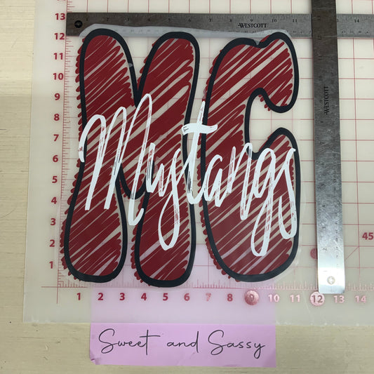 MC Mustangs Scribble DTF Transfer