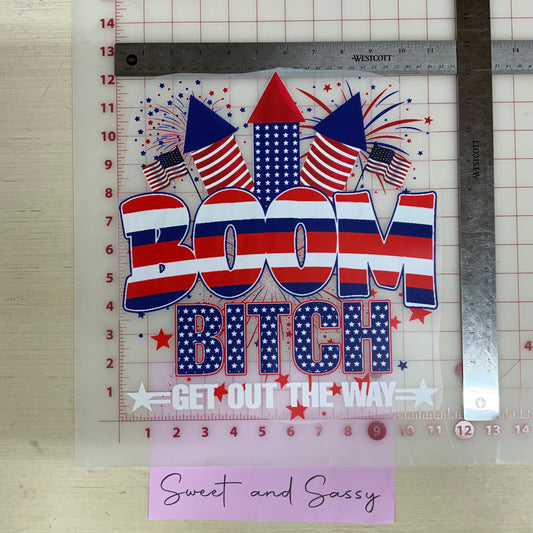 BOOM bitch DTF Transfer Design