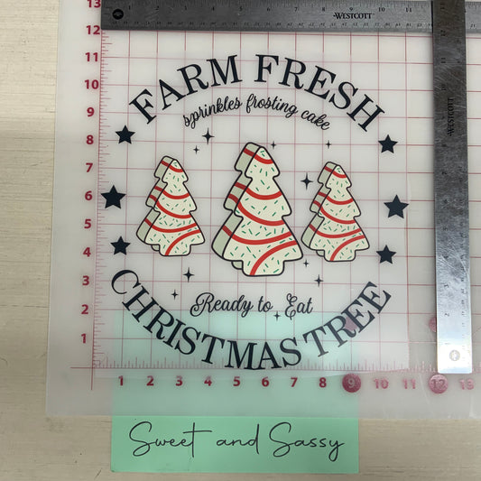 Farm Fresh Christmas Tree Cakes DTF Transfer Design
