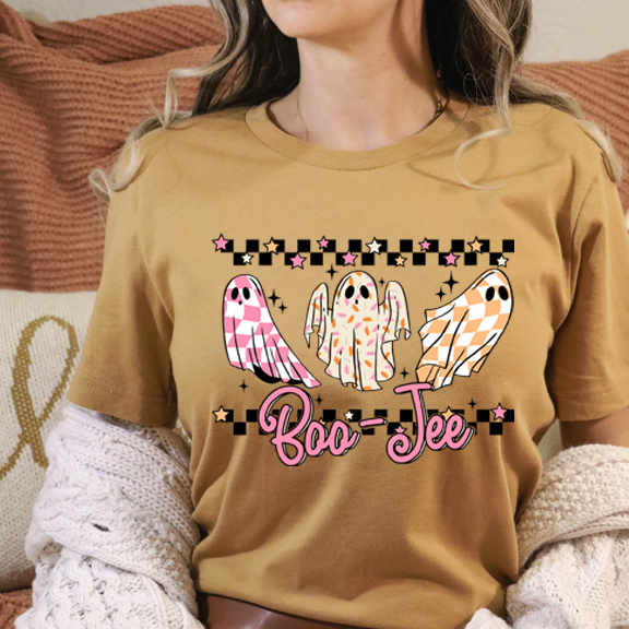 Boo-Jee checkered ghosts DTF Transfer Design