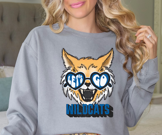 Let's go Wildcats with glasses DTF Transfer