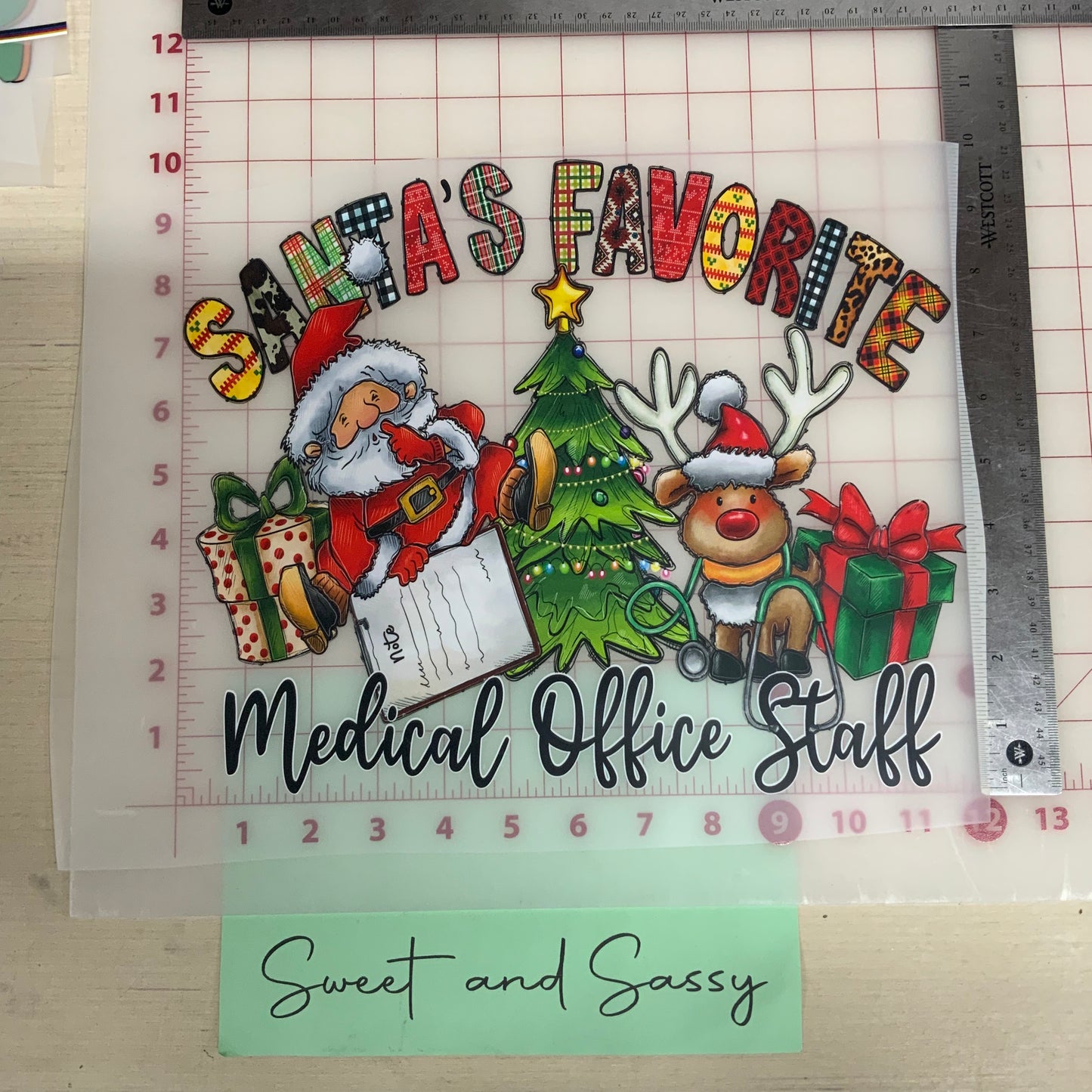 Santa’s Favorite Medical Office Staff DTF Transfer Design