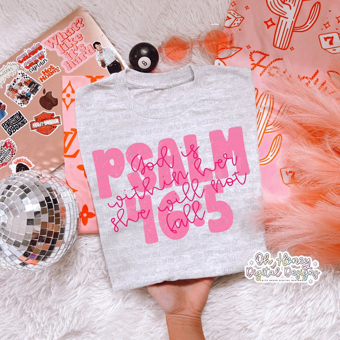 Psalm 46:5 God is within her she will not fall DTF Transfer Design