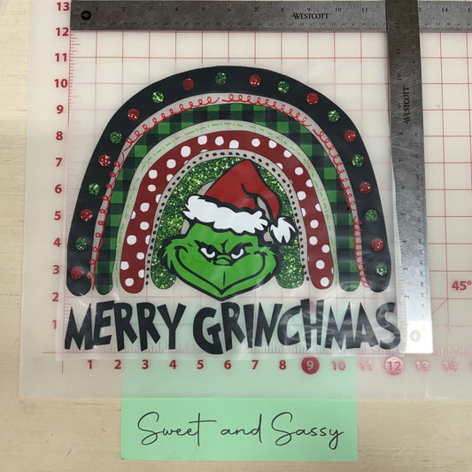 Merry Grinchmas Rainbow DTF Transfer Design