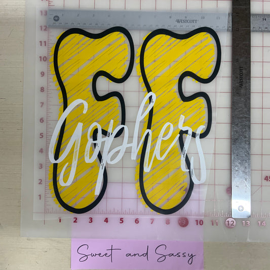 FF Gophers Scribble DTF Transfer