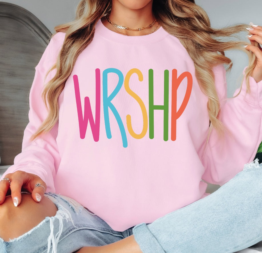 Wrshp lettering bright DTF Transfer Design