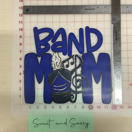 Band Mom Blue DTF Transfer Design
