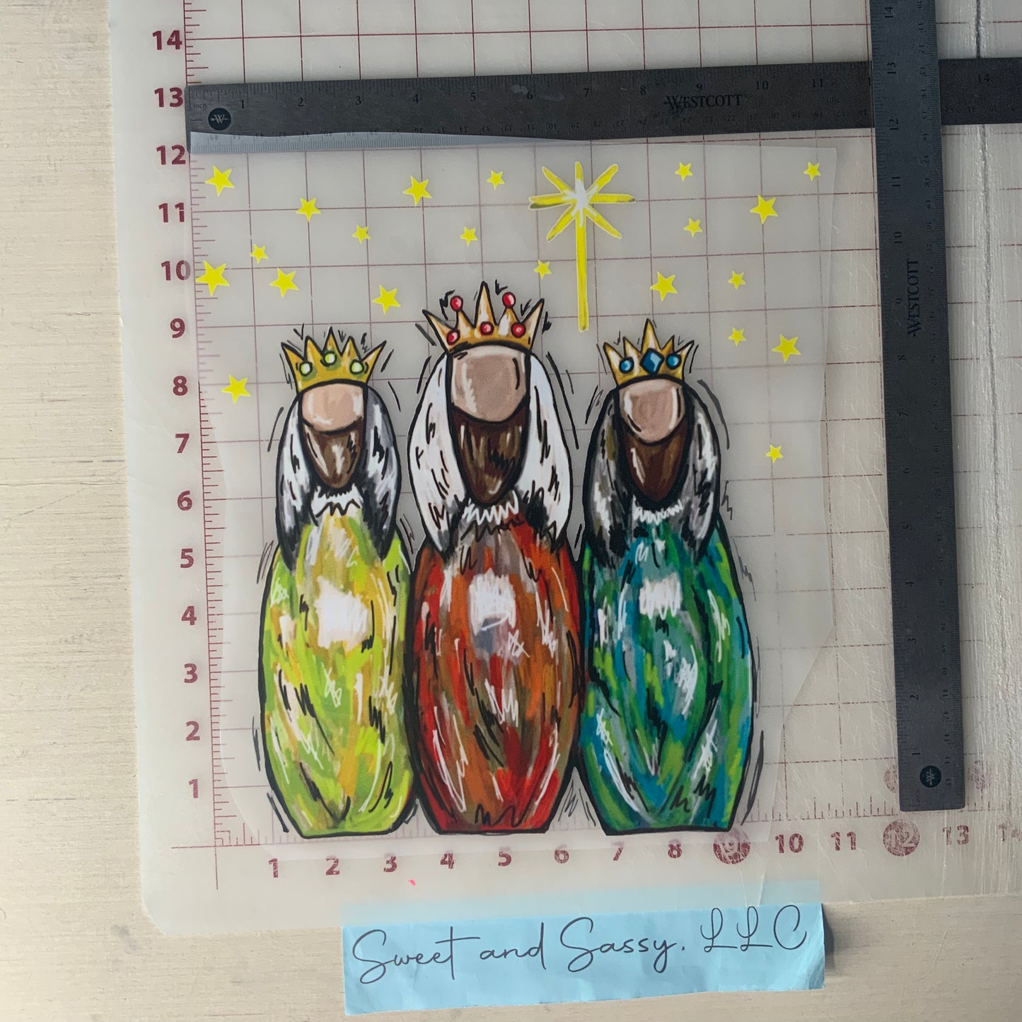 Three Wise Men Watercolor  DTF Transfer Design