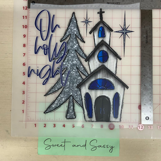 Church, Oh Holy Night DTF Transfer Design