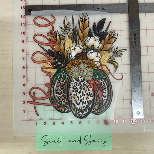 Thankful pumpkin DTF Transfer Design