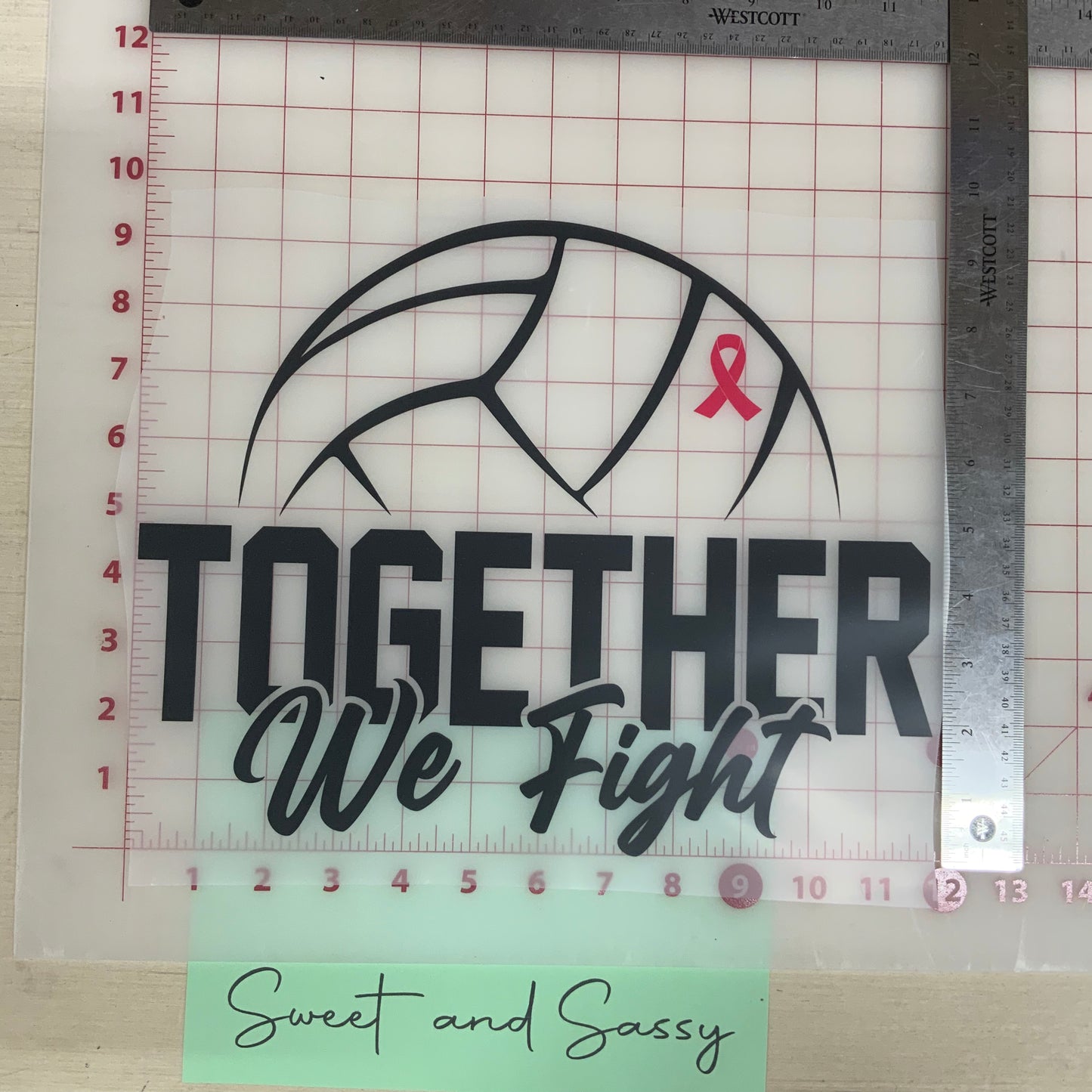 Together we fight, volleyball DTF Transfer Design