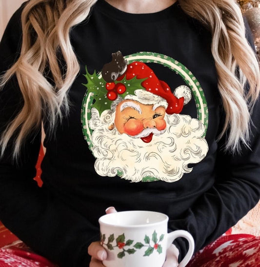 Santa wink DTF Transfer Design