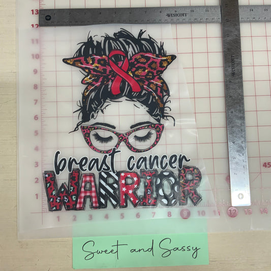 Breast Cancer Warrior DTF Transfer Design
