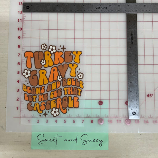 Groovy Turkey Casserole DTF Transfer Design