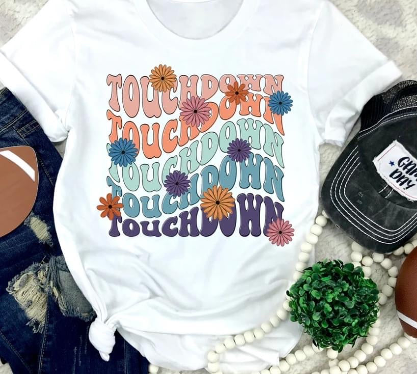 Touchdown stacked with Flowers DTF Transfer Design