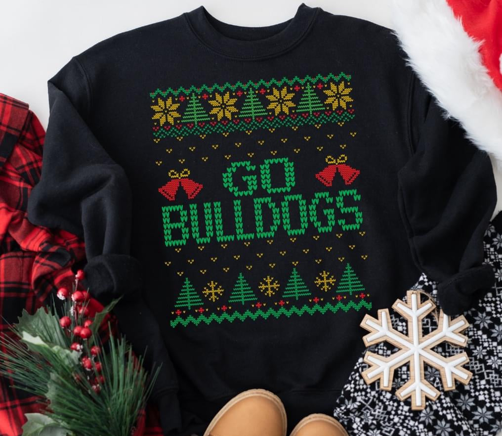 GO Bulldogs Christmas DTF Transfer Design