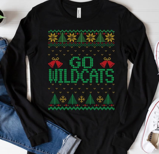 GO Wildcats Christmas DTF Transfer Design