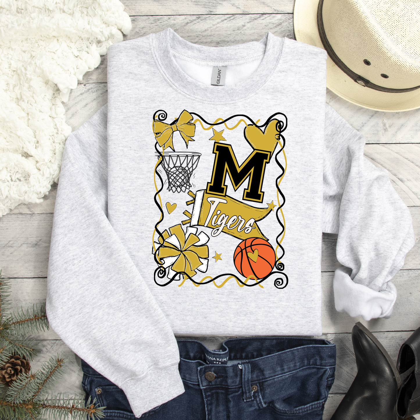 Basketball Mascot Collage DTF Transfer Design