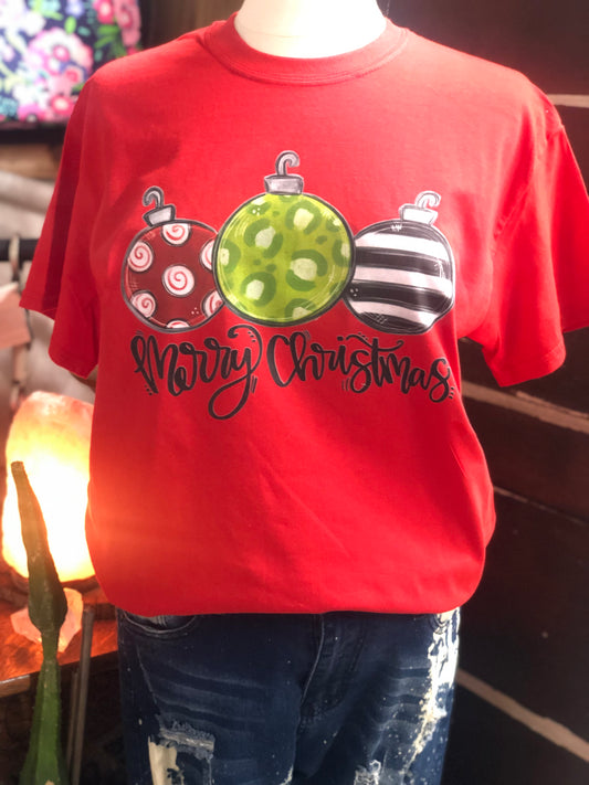 Merry Christmas with Ornaments DTF Transfer Design